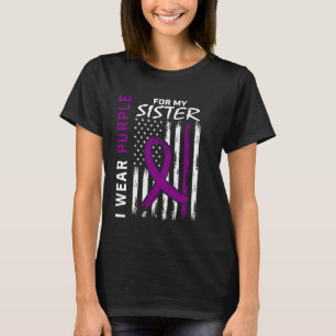 I Wear Purple For My Sister Alzheimers Awareness U T-Shirt