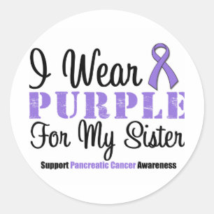 I Wear Purple For My Sister Classic Round Sticker
