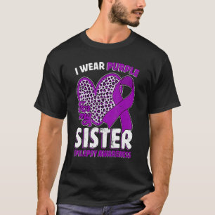 I Wear Purple For My Sister Epilepsy Awareness Leo T-Shirt