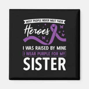 I Wear Purple For My Sister Heroes Pancreatic Canc Magnet