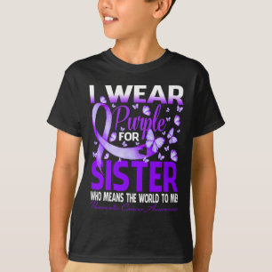 I Wear Purple For My Sister Pancreatic Cancer Awar T-Shirt