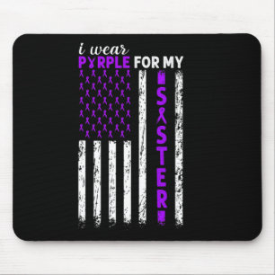 I Wear Purple For My Sister Pancreatic Cancer Usa Mouse Mat