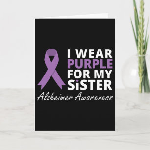 I Wear Purple For My Sister T Shirt Ribbon Family Card
