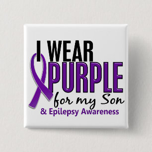 I Wear Purple For My Son 10 Epilepsy 15 Cm Square Badge