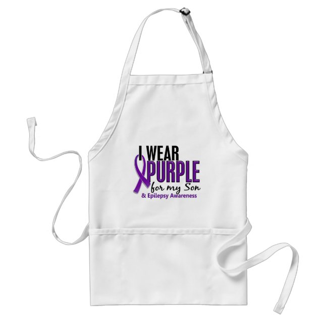 I Wear Purple For My Son 10 Epilepsy Standard Apron (Front)