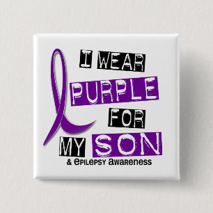 I Wear Purple For My Son 37 Epilepsy 15 Cm Square Badge