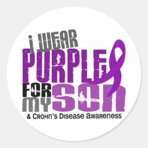 I Wear Purple For My Son 6 Crohn’s Disease Classic Round Sticker