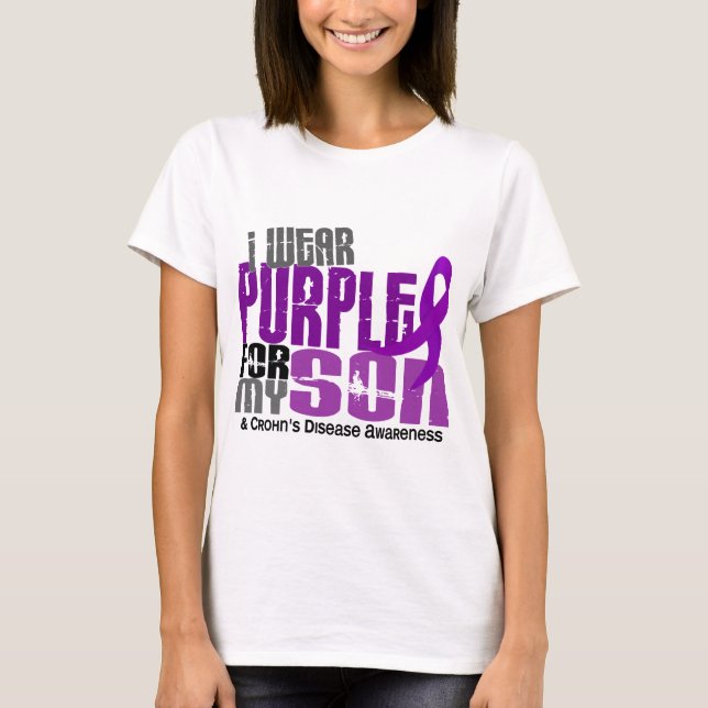 I Wear Purple For My Son 6 Crohn’s Disease T-Shirt (Front)