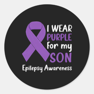 I Wear Purple For My Son Epilepsy Awareness Epilep Classic Round Sticker