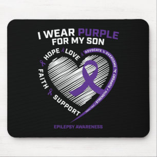 I Wear Purple For My Son Epilepsy Awareness Gifts  Mouse Mat