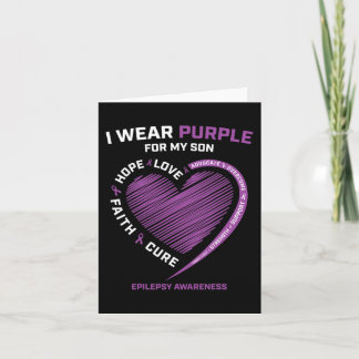 I Wear Purple For My Son Epilepsy Awareness Mum Da Card
