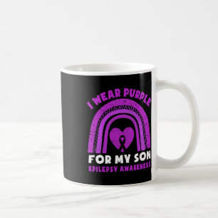 I Wear Purple For My Son Epilepsy Awareness Rainbo Coffee Mug