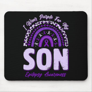 I Wear Purple For My Son Epilepsy Awareness Rainbo Mouse Mat
