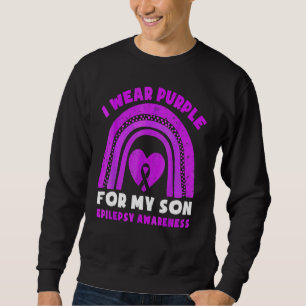 I Wear Purple For My Son Epilepsy Awareness Rainbo Sweatshirt