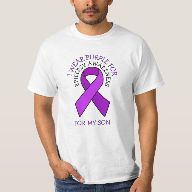 I Wear Purple for my Son | Epilepsy Awareness  T-Shirt (Front)