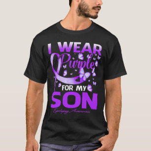 I Wear Purple For My Son Epilepsy Awareness  T-Shirt