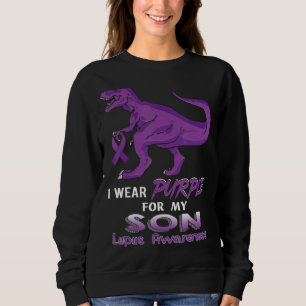 I Wear Purple For My Son Lupus Awareness Dinosaur Sweatshirt
