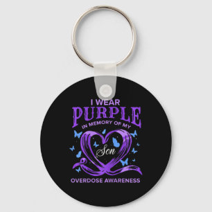 I Wear Purple For My Son Overdose Awareness 1  Key Ring