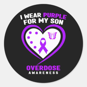 I Wear Purple For My Son Overdose Awareness 5 Classic Round Sticker