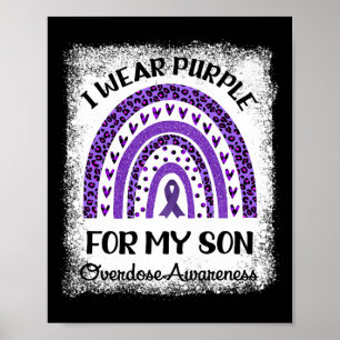I Wear Purple For My Son Overdose Awareness Retro Poster