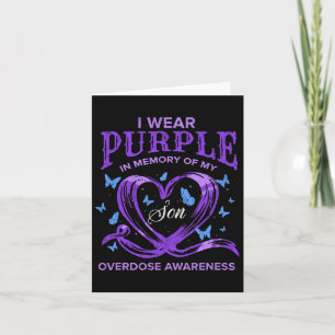 I Wear Purple For My Son Overdose Awareness Vintag Card