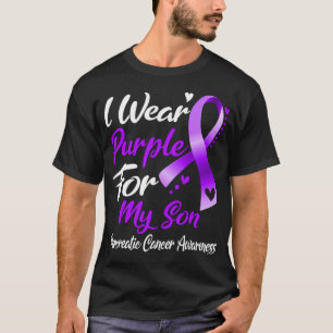 I Wear Purple For My Son Pancreatic Cancer Awarene T-Shirt