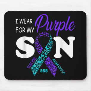 I Wear Purple For My Son Suicide Prevention Awaren Mouse Mat