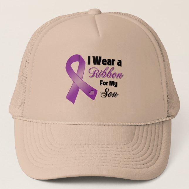 I Wear Purple For My Son Trucker Hat (Front)