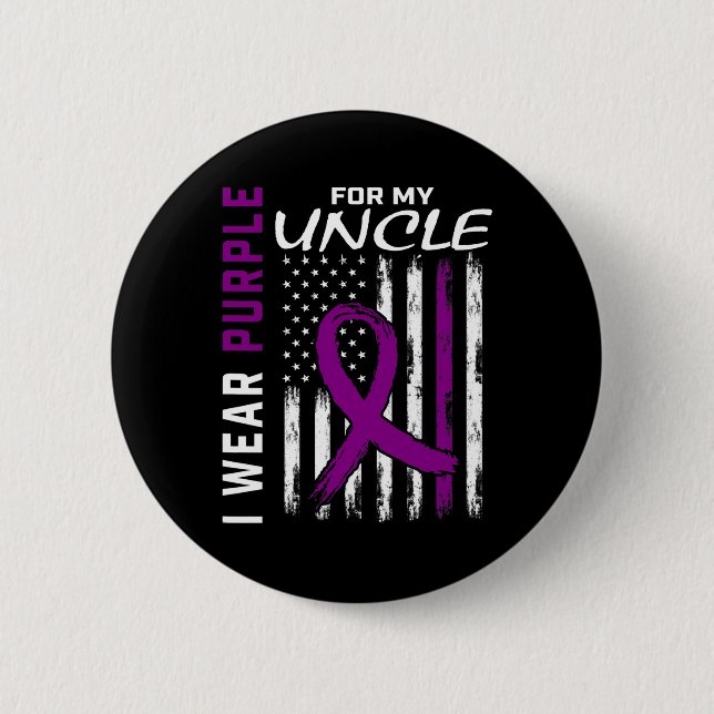 I Wear Purple For My Uncle Epilepsy Awareness Amer 6 Cm Round Badge (Front)