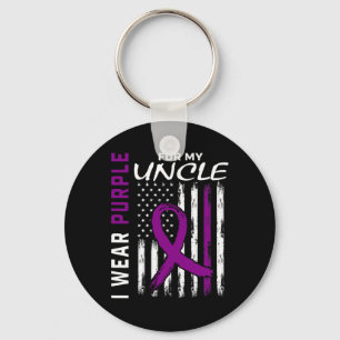 I Wear Purple For My Uncle Epilepsy Awareness Amer Key Ring
