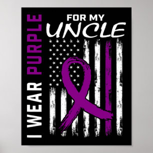 I Wear Purple For My Uncle Epilepsy Awareness Amer Poster