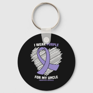 I Wear Purple For My Uncle Fibromyalgia Awareness Key Ring