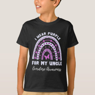 I Wear Purple For My Uncle Overdose Awareness Rain T-Shirt