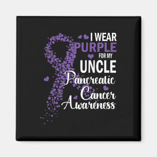 I Wear Purple For My Uncle Pancreatic Cancer Aware Magnet