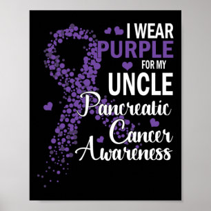 I Wear Purple For My Uncle Pancreatic Cancer Aware Poster
