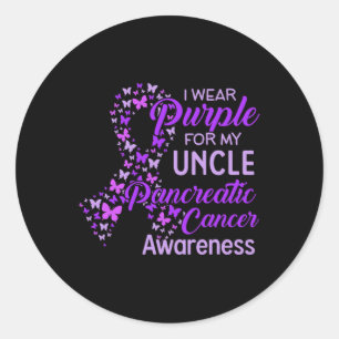 I wear Purple for my Uncle Pancreatic Cancer Classic Round Sticker