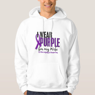 I Wear Purple For My Wife 10 Fibromyalgia Hoodie