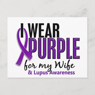 I Wear Purple For My Wife 10 Lupus Postcard