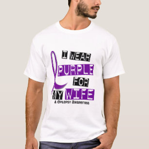 I Wear Purple For My Wife 37 Epilepsy T-Shirt