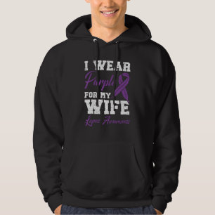 I Wear Purple For My Wife Lupus Awareness Support Hoodie