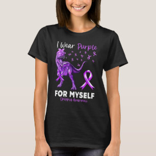 I Wear Purple For Myself Epilepsy Awareness Dinosa T-Shirt