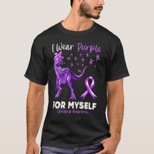 I Wear Purple For Myself Epilepsy Awareness Dinosa T-Shirt