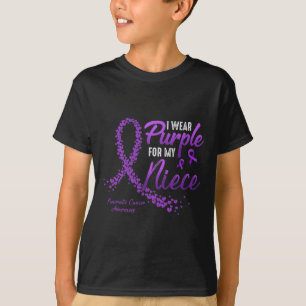 I Wear Purple For Niece Pancreatic Cancer Awarenes T-Shirt