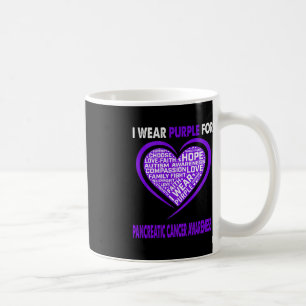I Wear Purple For Pancreatic Cancer Awareness Fait Coffee Mug