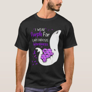 I Wear Purple For Sarcoidosis Awareness Elephant T-Shirt