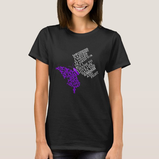 I Wear Purple For Sarcoidosis Awareness Warrior T-Shirt (Front)
