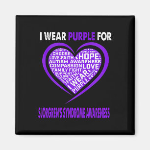 I Wear Purple For Sickle Cell Anaemia Awareness Fa Magnet