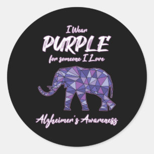 I Wear Purple For Someone I Love Heimerheimer Awar Classic Round Sticker