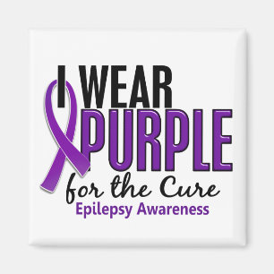 I Wear Purple For The Cure 10 Epilepsy Magnet