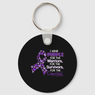 I Wear Purple For The Warriors Butterfly Overdose Key Ring